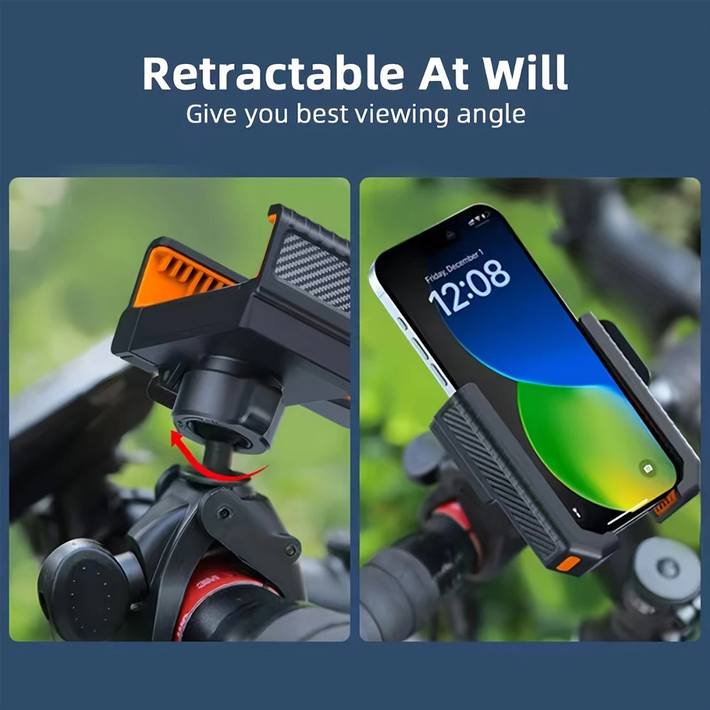 Motorcycle Handlebar Phone Mount, Bike Holder Stand, GPS Support Clip, Shockproof Mobile Bracket for Phones