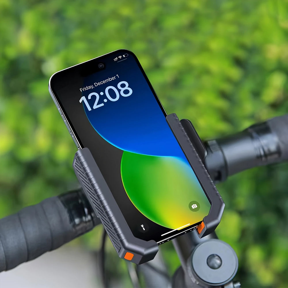 Motorcycle Handlebar Phone Mount, Bike Holder Stand, GPS Support Clip, Shockproof Mobile Bracket for Phones