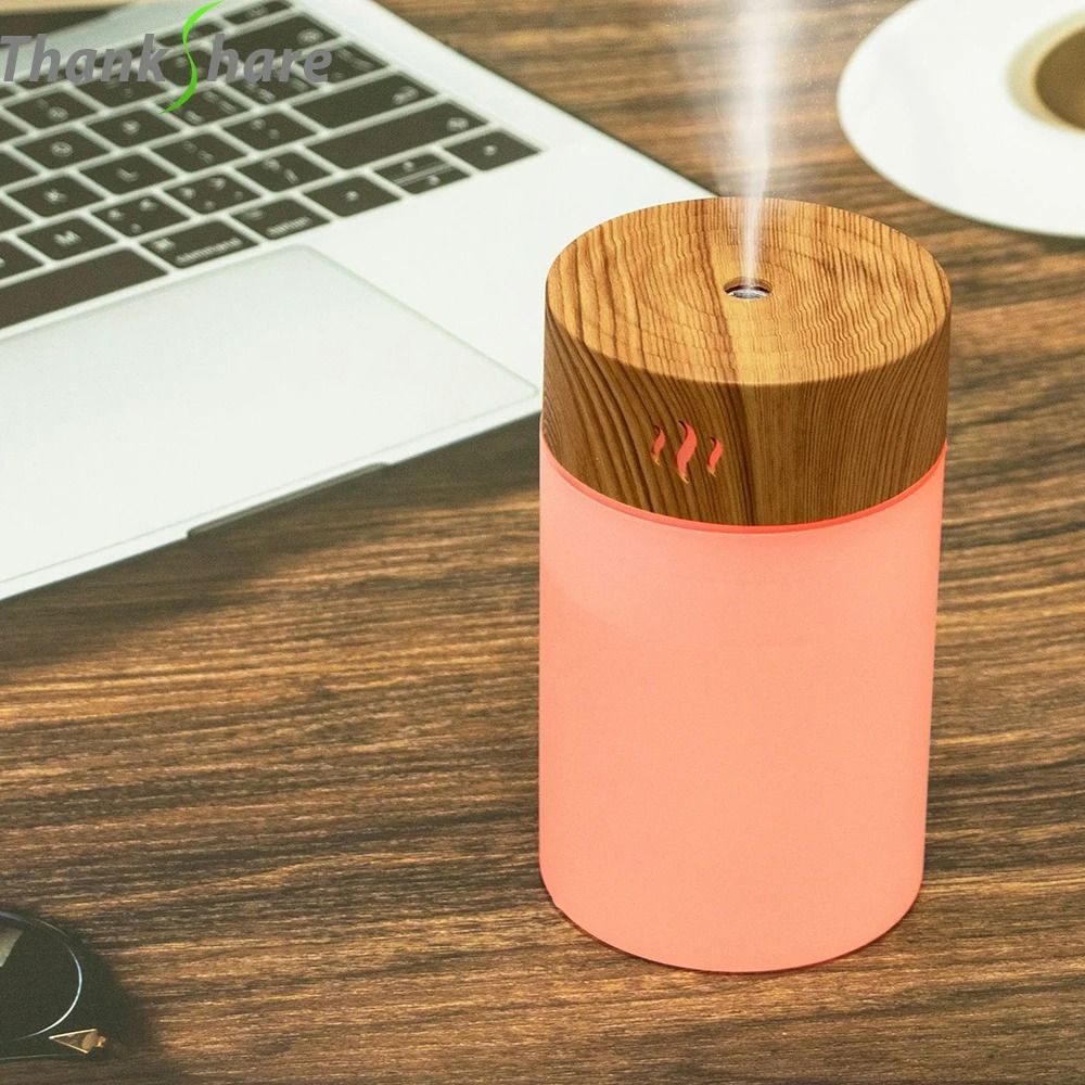 USB Air Humidifier 260ml Wood Grain Aroma Diffuser