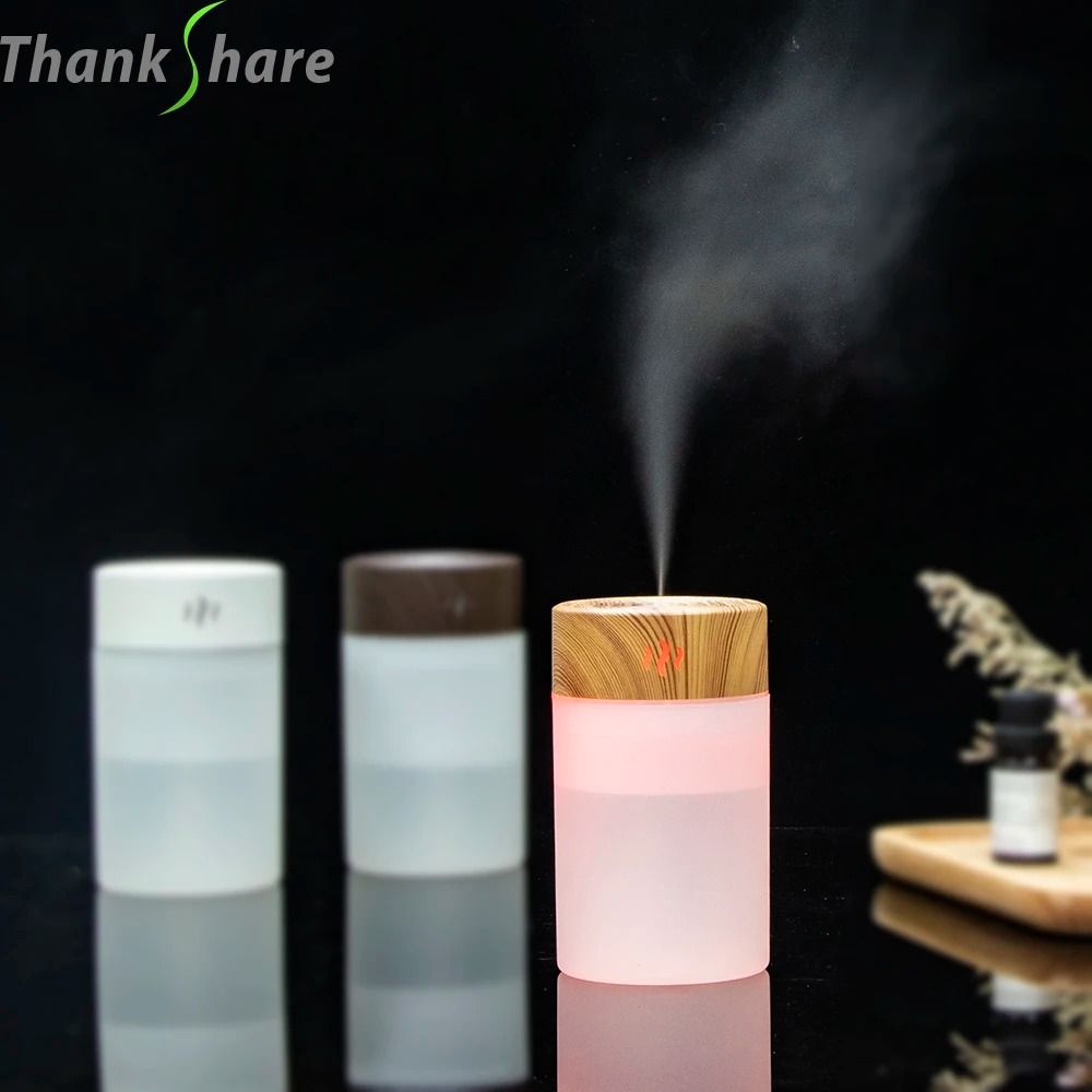 USB Air Humidifier 260ml Wood Grain Aroma Diffuser