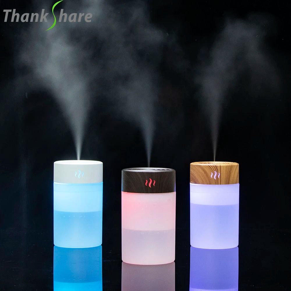 USB Air Humidifier 260ml Wood Grain Aroma Diffuser