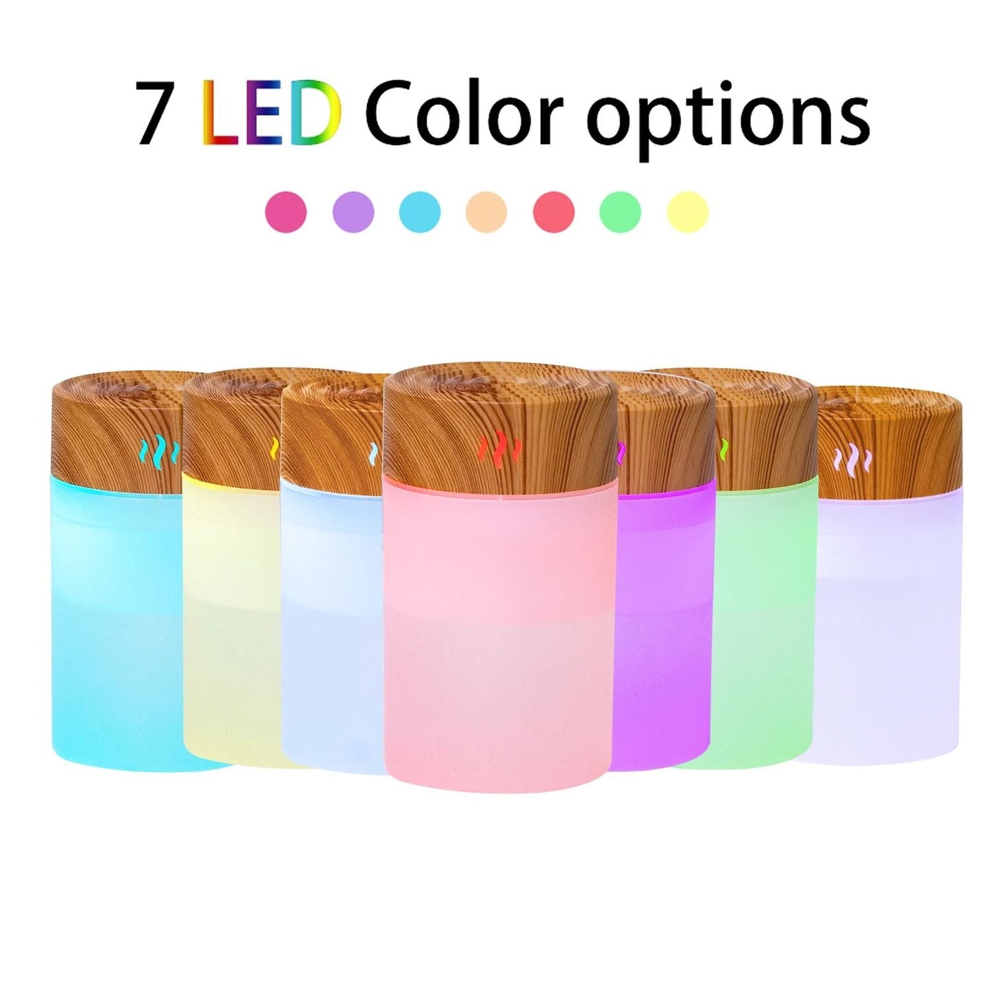USB Air Humidifier 260ml Wood Grain Aroma Diffuser