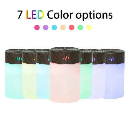USB Air Humidifier 260ml Wood Grain Aroma Diffuser
