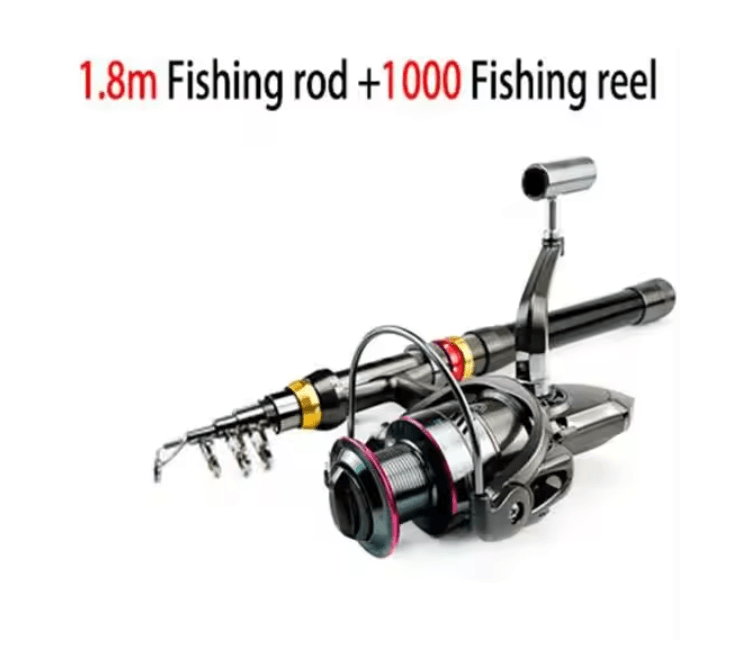 AeroCast Carbon Fiber Telescopic Fishing Rod and Reel Combo