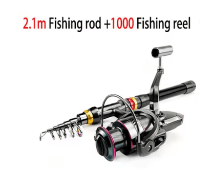 AeroCast Carbon Fiber Telescopic Fishing Rod and Reel Combo