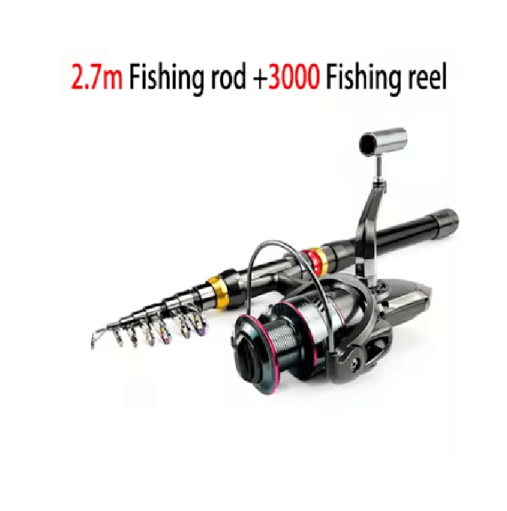AeroCast Carbon Fiber Telescopic Fishing Rod and Reel Combo