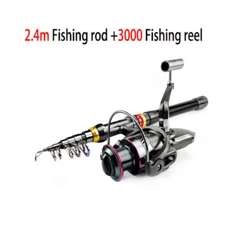 AeroCast Carbon Fiber Telescopic Fishing Rod and Reel Combo