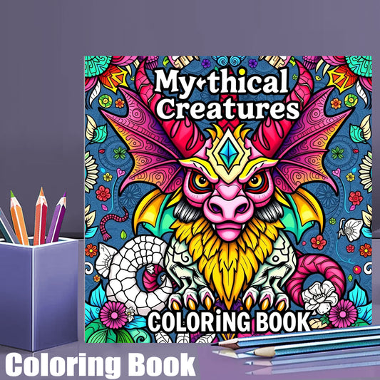 Original Mythical Creatures Coloring Book for Adult, Premium Colouring Book, Unique Drawing Supplies for Christmas