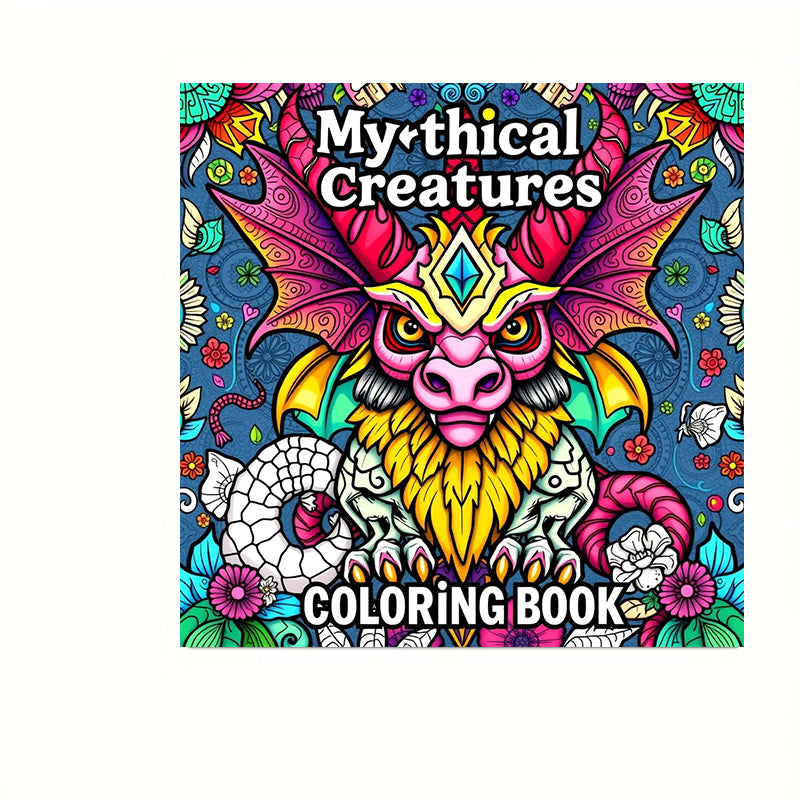 Original Mythical Creatures Coloring Book for Adult, Premium Colouring Book, Unique Drawing Supplies for Christmas