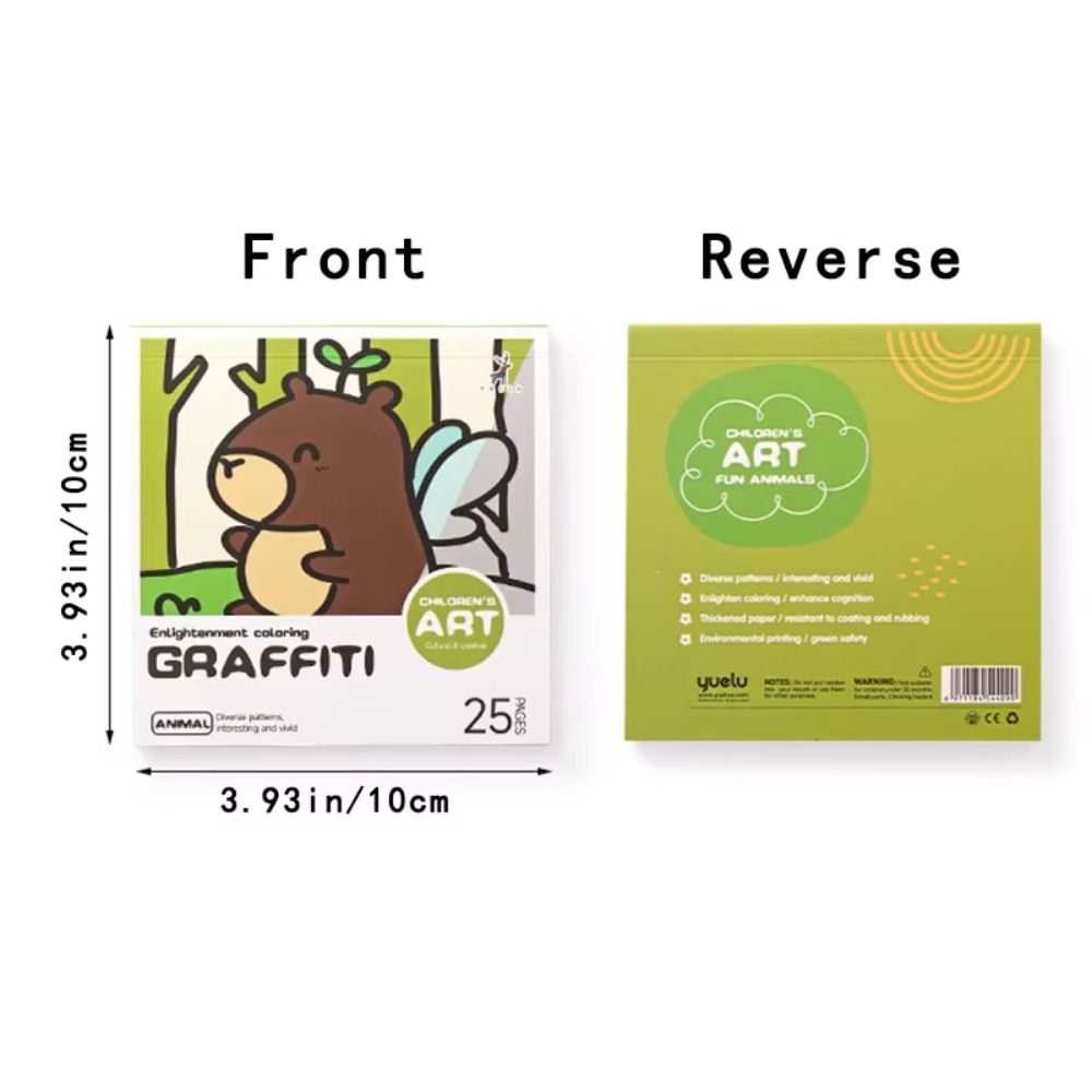 Portable Painting Album, DIY Mini Cartoon Coloring Book, Water color and Note Coloring, Children's Art