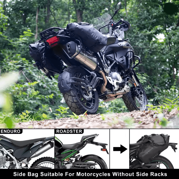 Waterproof Large Capacity Motorcycle Pannier Bag Set 18L/28L/48L Universal Fit
