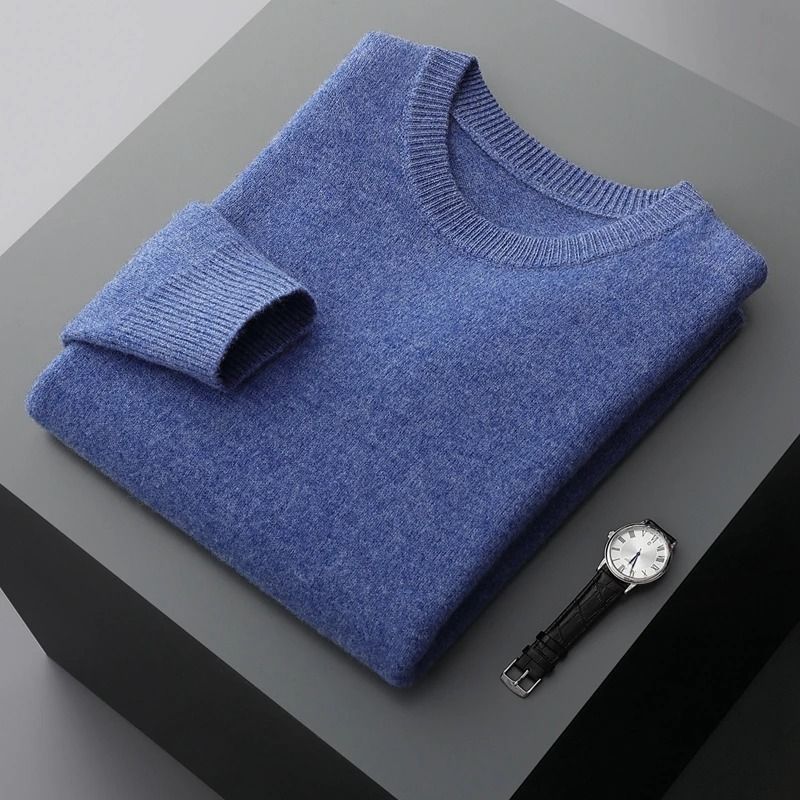 Mens Classic Wool Sweater for Autumn and Winter