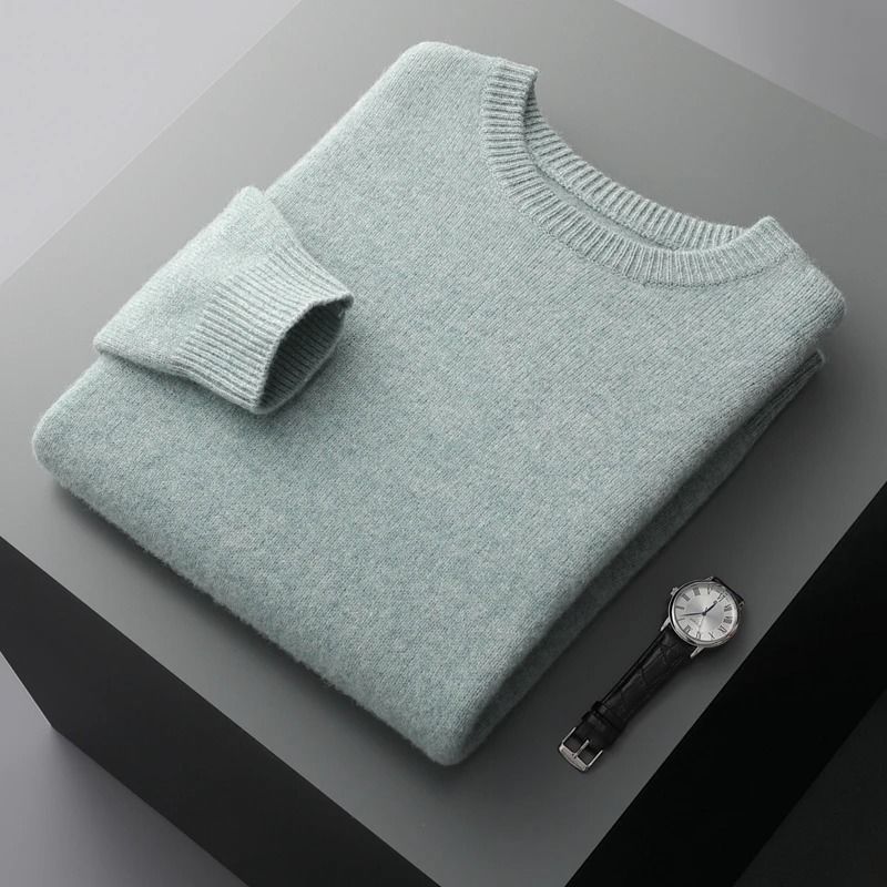 Mens Classic Wool Sweater for Autumn and Winter