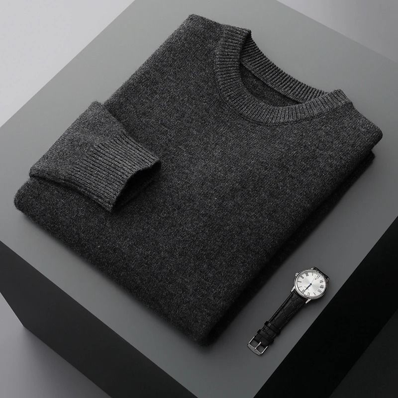 Mens Classic Wool Sweater for Autumn and Winter
