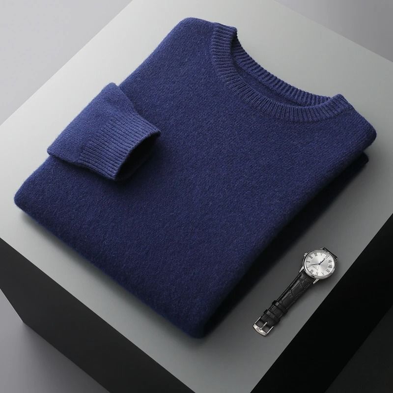 Mens Classic Wool Sweater for Autumn and Winter