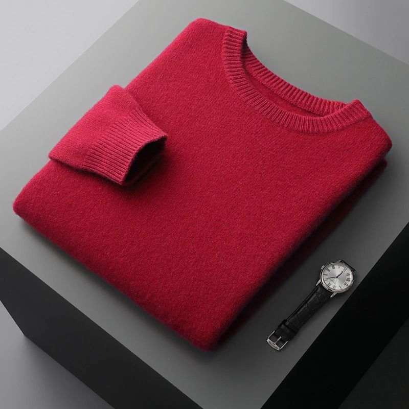 Mens Classic Wool Sweater for Autumn and Winter