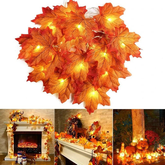 Maple Leaf LED Light String Garland for Christmas and Fall Decor