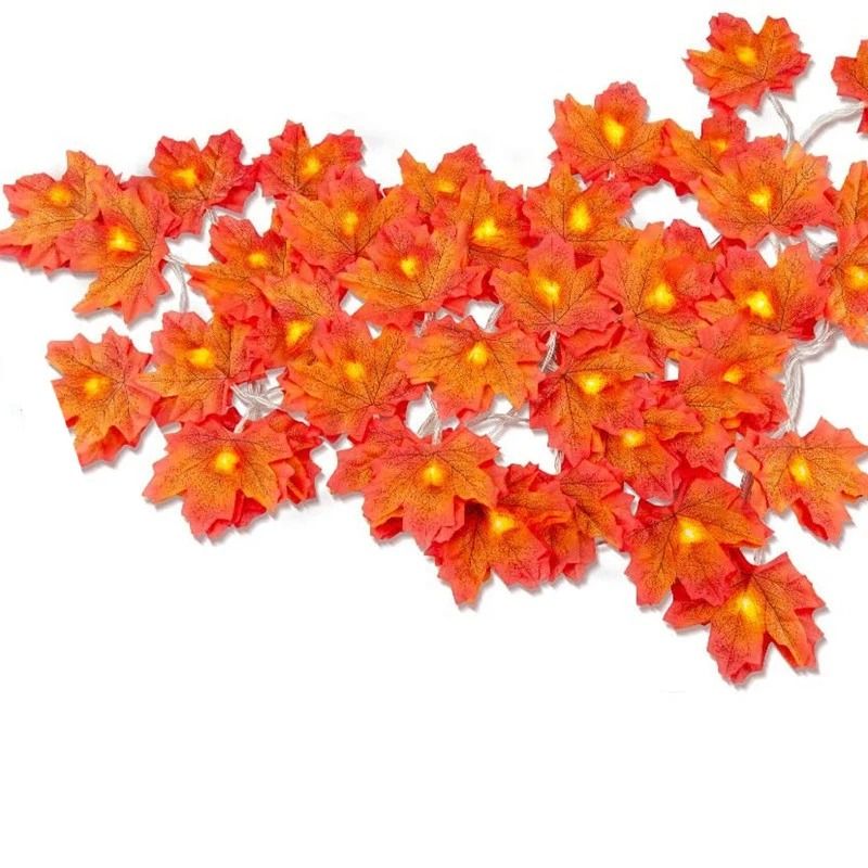 Maple Leaf LED Light String Garland for Christmas and Fall Decor