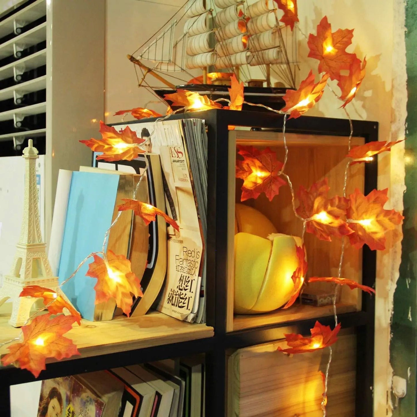 Maple Leaf LED Light String Garland for Christmas and Fall Decor