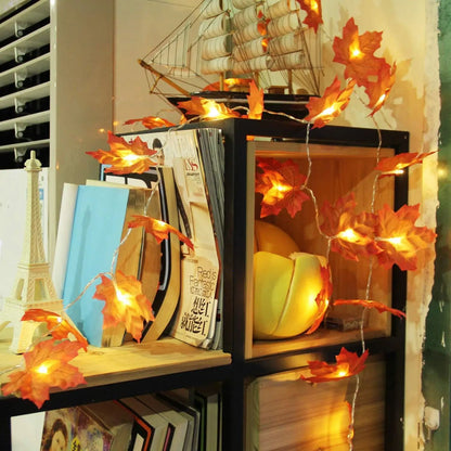Maple Leaf LED Light String Garland for Christmas and Fall Decor