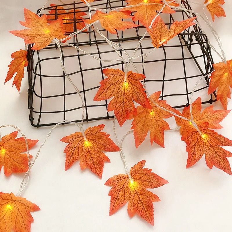 Maple Leaf LED Light String Garland for Christmas and Fall Decor