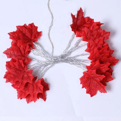 Maple Leaf LED Light String Garland for Christmas and Fall Decor