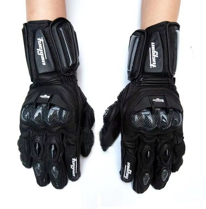 UltimateRide Genuine Leather Motorcycle Gloves – Carbon-Fiber Knuckle Protection & Touch-Screen Ready