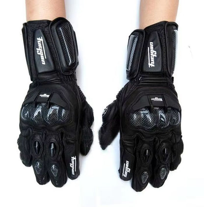 UltimateRide Genuine Leather Motorcycle Gloves – Carbon-Fiber Knuckle Protection & Touch-Screen Ready