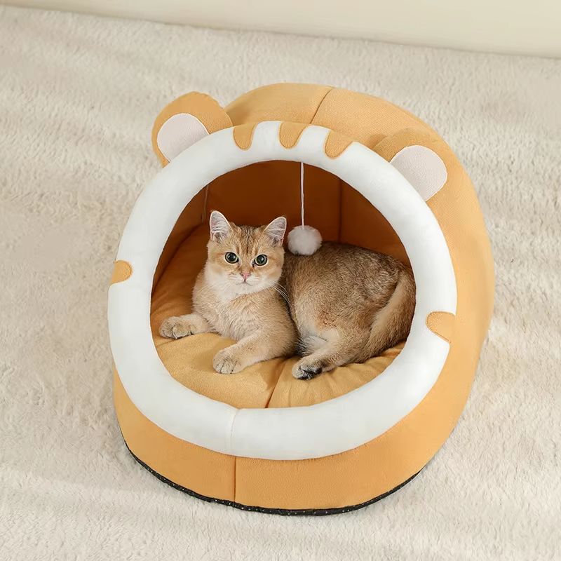 SnuggleDen Premium Pet Cave Bed – Cozy Hideaway for Cats & Small Dogs