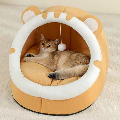 SnuggleDen Premium Pet Cave Bed – Cozy Hideaway for Cats & Small Dogs
