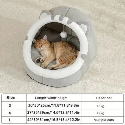 SnuggleDen Premium Pet Cave Bed – Cozy Hideaway for Cats & Small Dogs