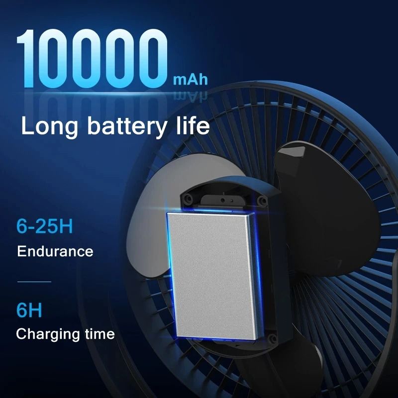 USB Charging Home Table Wireless Electric Fan with 10000mAh Battery