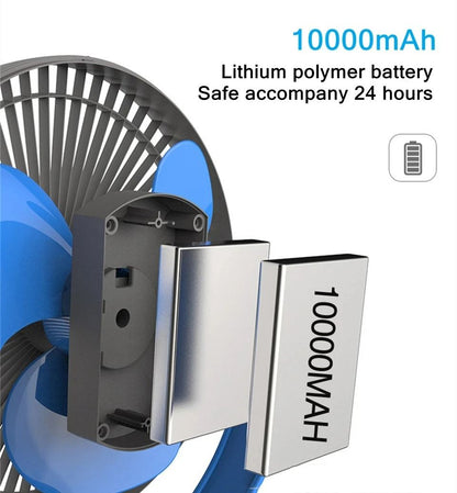 USB Charging Home Table Wireless Electric Fan with 10000mAh Battery