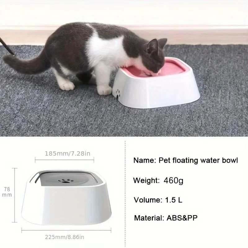 No Spill Slow Feeder Pet Water Bowl for Dogs and Cats