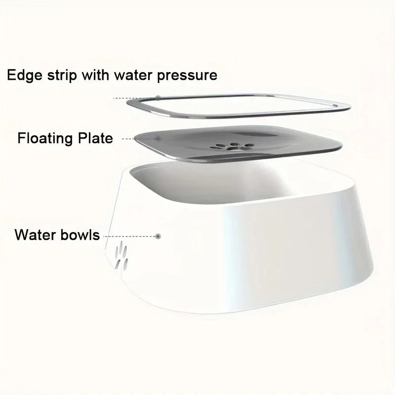 No Spill Slow Feeder Pet Water Bowl for Dogs and Cats