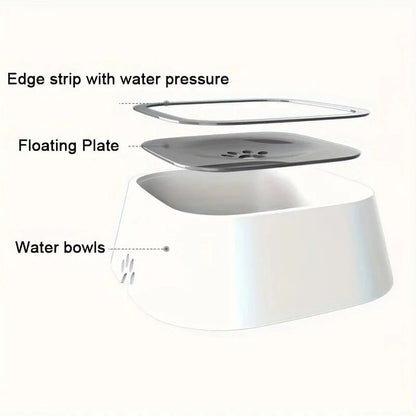 No Spill Slow Feeder Pet Water Bowl for Dogs and Cats