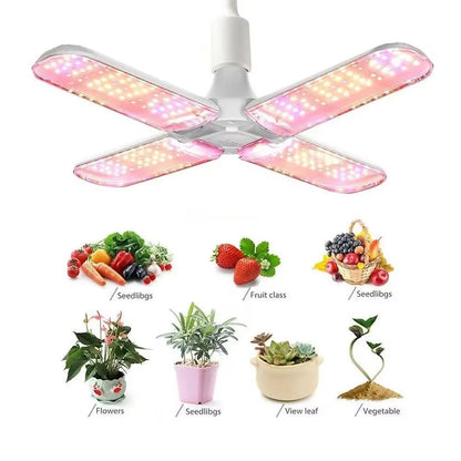 PlantFlex Foldable Full-Spectrum LED Grow Light Bulb – 24/36/48 W E27 (Indoor Plants, Flowers, Seedlings)
