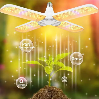 PlantFlex Foldable Full-Spectrum LED Grow Light Bulb – 24/36/48 W E27 (Indoor Plants, Flowers, Seedlings)