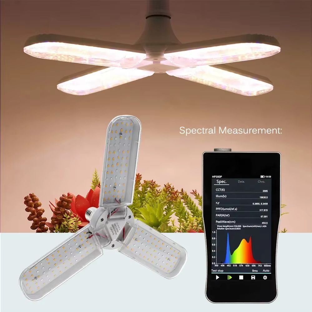 PlantFlex Foldable Full-Spectrum LED Grow Light Bulb – 24/36/48 W E27 (Indoor Plants, Flowers, Seedlings)