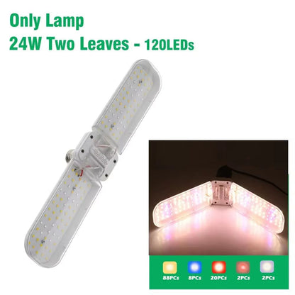 PlantFlex Foldable Full-Spectrum LED Grow Light Bulb – 24/36/48 W E27 (Indoor Plants, Flowers, Seedlings)