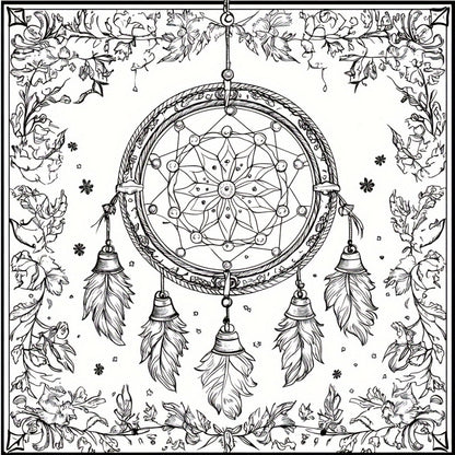 Fairy Dream Catcher Coloring Book, for Adult Stress Relief and Anxiety Reduction, Mindfulness Activity