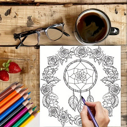 Fairy Dream Catcher Coloring Book, for Adult Stress Relief and Anxiety Reduction, Mindfulness Activity