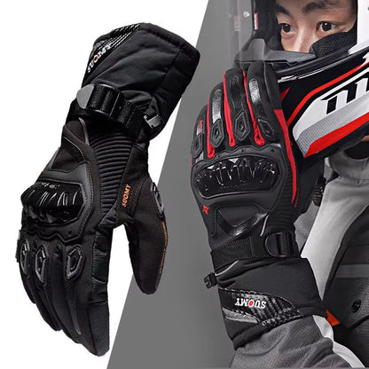 SUOMY Winter Waterproof Touch-Screen Motorcycle Gloves – Windproof Warm Biker Gloves for Men