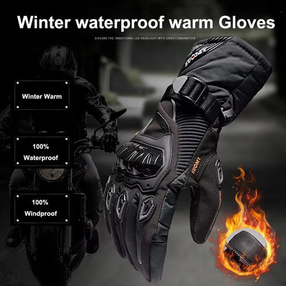 SUOMY Winter Waterproof Touch-Screen Motorcycle Gloves – Windproof Warm Biker Gloves for Men