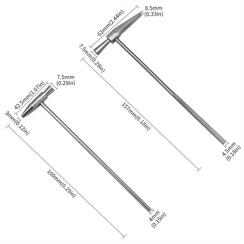 PrecisionCraft Mini Dual Hammer Set for Jewelry and Watch Repair