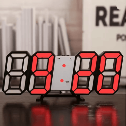 GlowTime 3D LED Digital Wall Clock with Adjustable Brightness and Night Mode