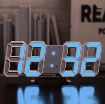 GlowTime 3D LED Digital Wall Clock with Adjustable Brightness and Night Mode