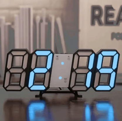 GlowTime 3D LED Digital Wall Clock with Adjustable Brightness and Night Mode