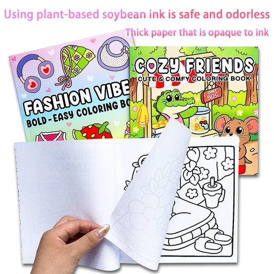 Children's Anxiety Relief Coloring Book, Stress Therapy Art, Bold Illustrations, Multiple Comforting Themes
