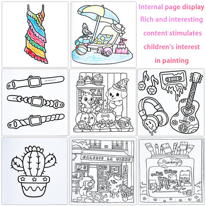Children's Anxiety Relief Coloring Book, Stress Therapy Art, Bold Illustrations, Multiple Comforting Themes
